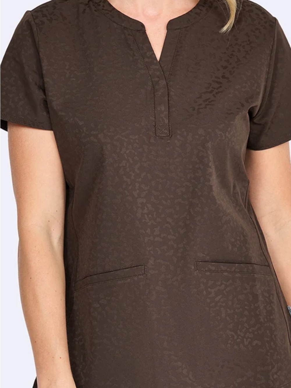 Women's Chocolate Brown Cheetah Print Scrubs